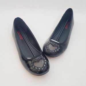 Demonia Tainted Love Heart Cutout Ballet Flats - 9
